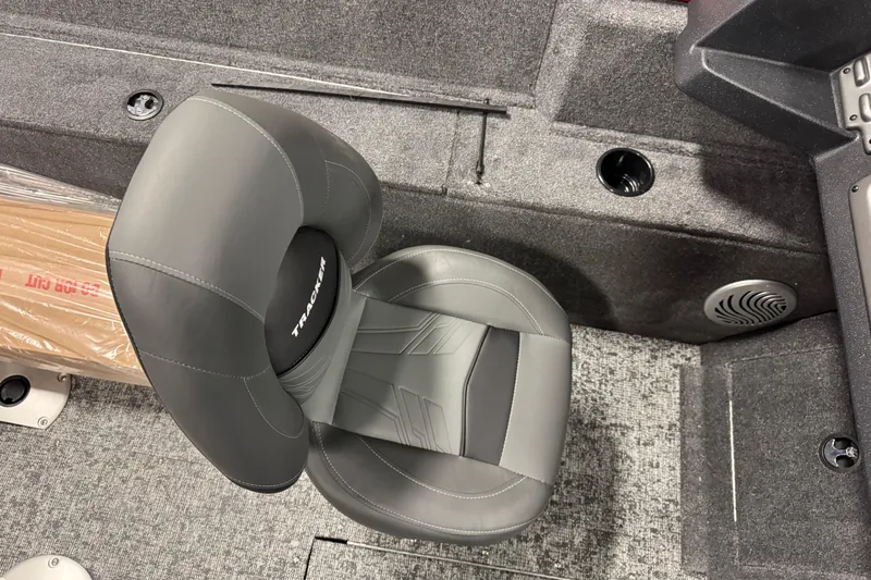 Slide: The Image of Gray seat in 2026 Tracker Pro Guide V-175 WT boat interior. - 13