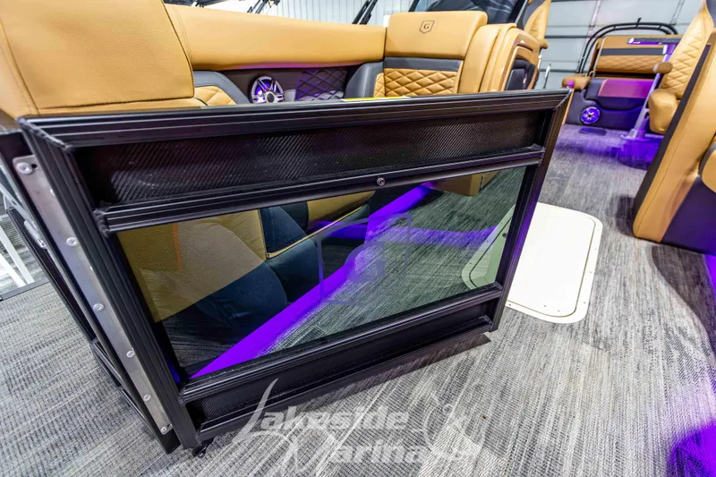 Slide: The Image of Luxurious interior of 2026 Godfrey Monaco 255 MTF pontoon boat with stylish seating. - 13