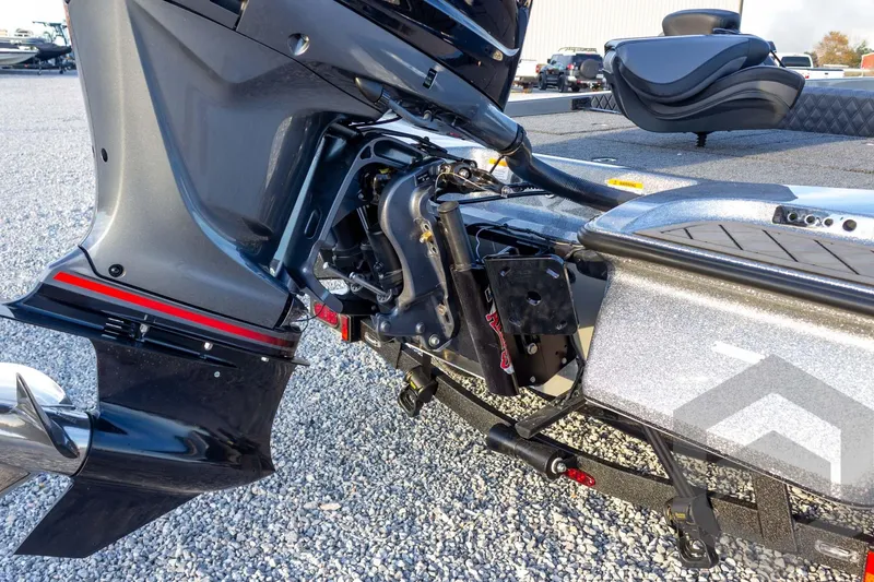 Slide: The Image of 2026 Caymas CX 21 PRO boat engine and rear deck detail. - 24