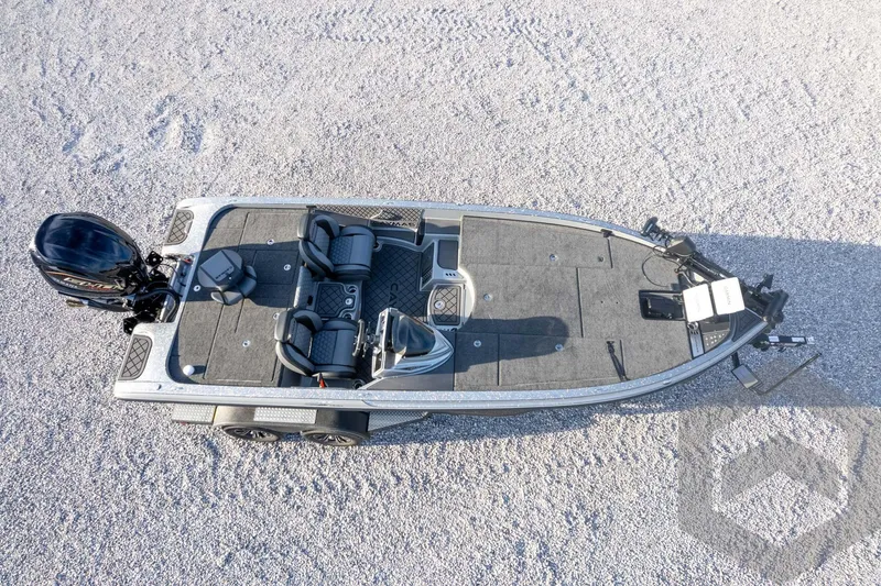 Slide: The Image of 2026 Caymas CX 21 PRO fishing boat, aerial view, on gravel surface. - 63