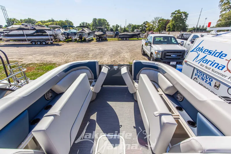 Slide: The Image of 2026 Godfrey Sweetwater 2286 SB pontoon boat interior at Lakeside Marina. - 7