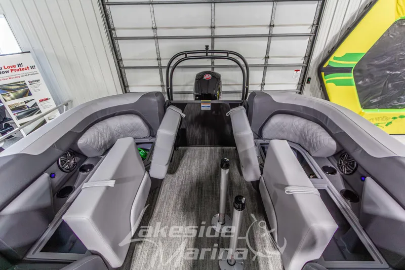 Slide: The Image of Interior view of 2026 Godfrey Sweetwater 2286 SBC pontoon boat with gray seating. - 26