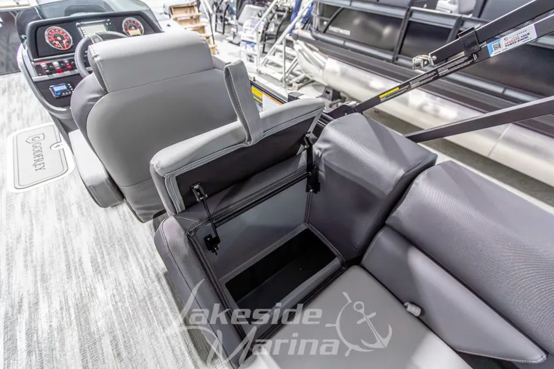 Slide: The Image of Interior of 2026 Godfrey Sweetwater 2286 SBC boat with storage compartment open. - 27