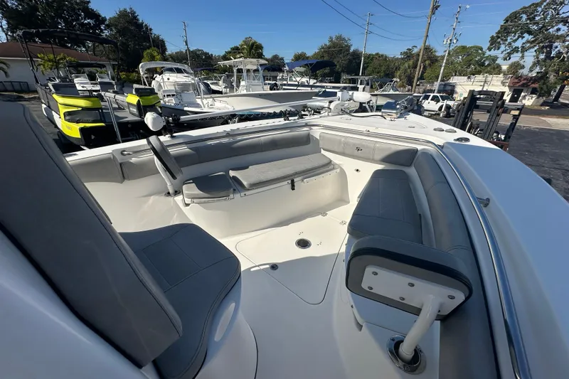 Slide: The Image of 2020 Sea Pro 239 Center Console boat with spacious seating and modern design. - 12