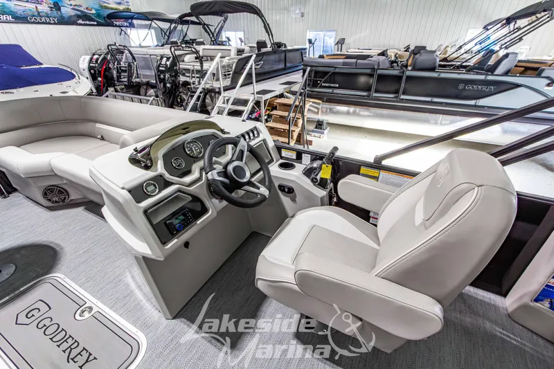 Slide: The Image of Interior view of 2026 Godfrey Sweetwater 2286 SFLX pontoon boat at Lakeside Marina. - 20