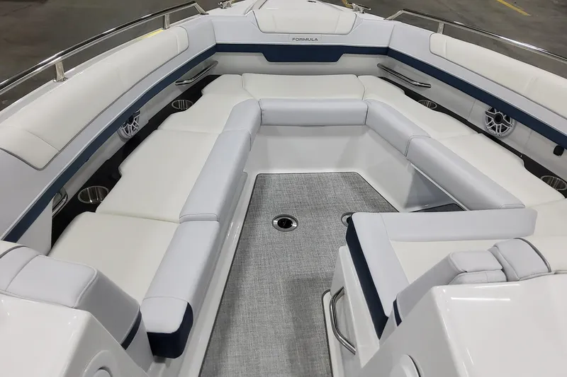 Slide: The Image of 2026 Formula 330 Crossover Bowrider OB interior with spacious seating and modern design. - 24