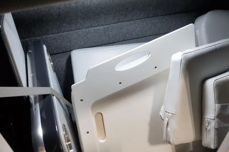Slide: The Image of Interior storage area of 2026 Formula 330 Crossover Bowrider OB boat. - 39