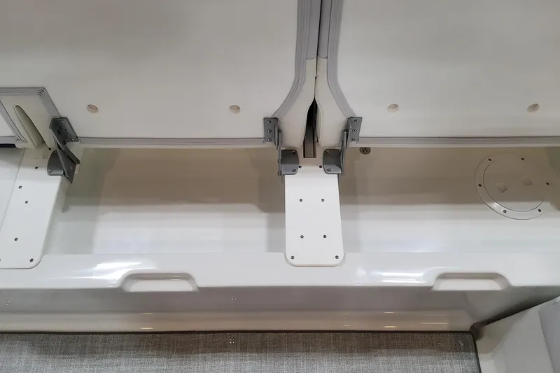 Slide: The Image of 2026 Formula 330 Crossover Bowrider OB interior detail, showcasing seating and storage features. - 63