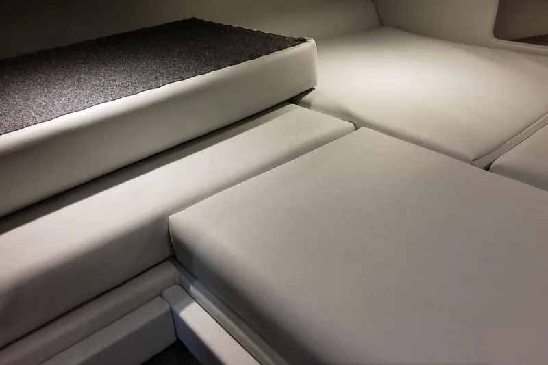 Slide: The Image of 2026 Formula 330 Crossover Bowrider OB interior seating, featuring sleek, modern upholstery. - 85