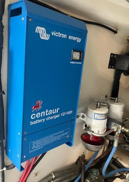 Slide: The Image of Victron Energy Centaur battery charger in 2007 Pama 540 LX Pilothouse engine room. - 42