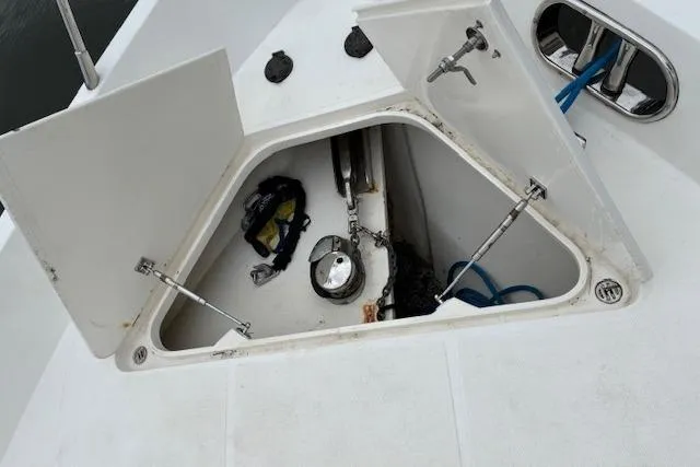 Slide: The Image of Open storage compartment on 2007 Pama 540 LX Pilothouse boat deck. - 45