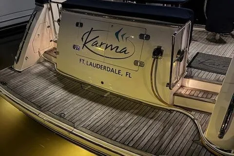 Slide: The Image of 2007 Pama 540 LX Pilothouse yacht, "Karma," docked in Fort Lauderdale, FL. - 9