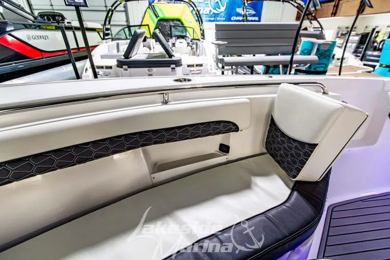 Slide: The Image of 2026 Tidewater 232 LXF boat interior with luxurious seating and modern design. - 42