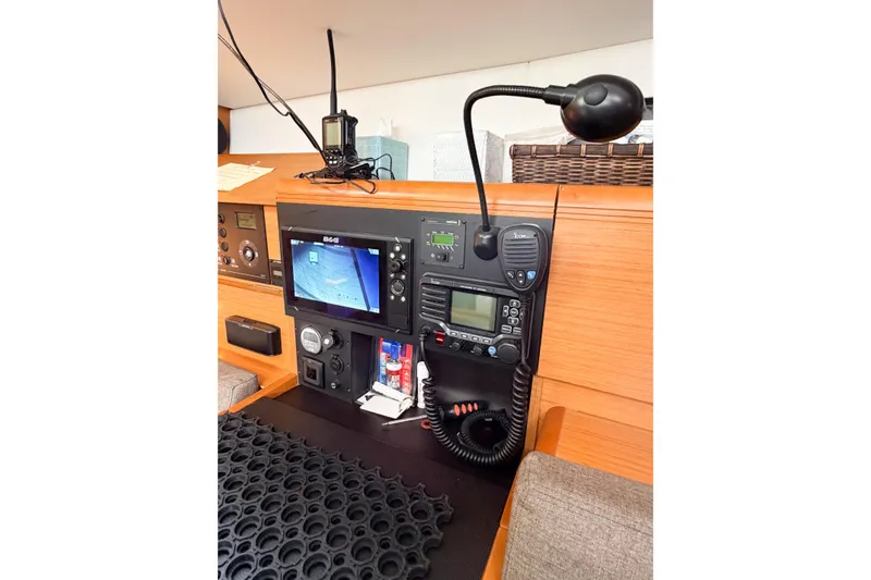 Slide: The Image of Navigation equipment on Jeanneau Sun Odyssey 409 yacht, 2013 model, featuring control panel and display. - 65