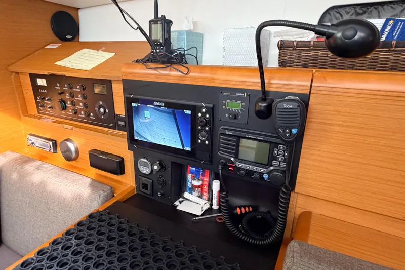 Slide: The Image of Navigation and communication equipment on a 2013 Jeanneau Sun Odyssey 409 sailboat. - 66