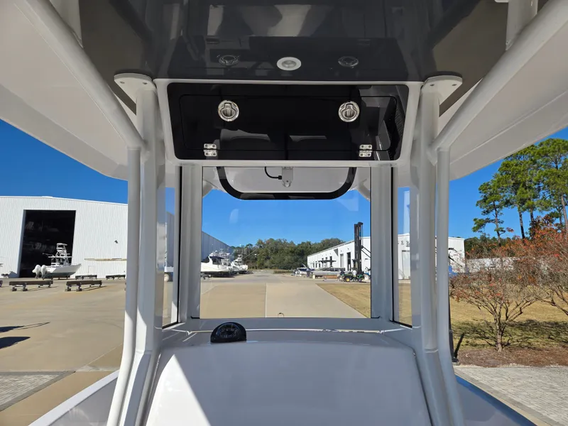 Slide: The Image of Interior view of 2024 Century 2600 boat at the dock. - 14