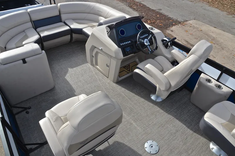 Slide: The Image of Luxurious interior of 2022 Viaggio Diamante Q boat with plush seating and modern dashboard. - 22