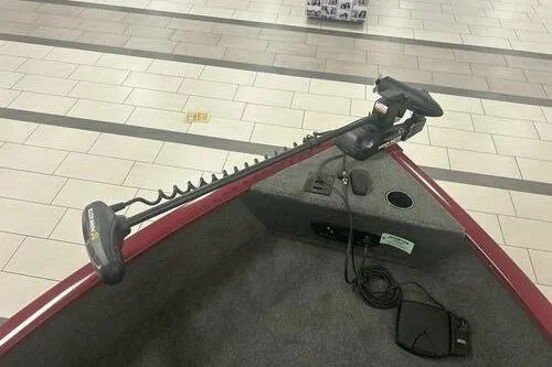 Slide: The Image of 2025 Tracker Pro Guide V-175 Combo boat with trolling motor on display. - 13