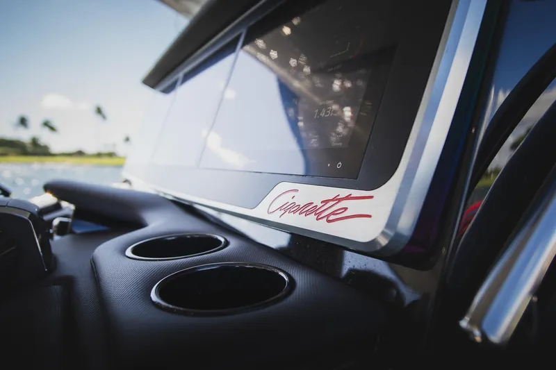 Slide: The Image of Dashboard of 2025 Cigarette 41 Nighthawk boat with touchscreen display. - 33