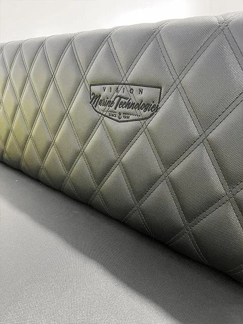 Slide: The Image of Quilted seat detail of 2023 Vision Marine Technologies Volt 180 boat. - 5