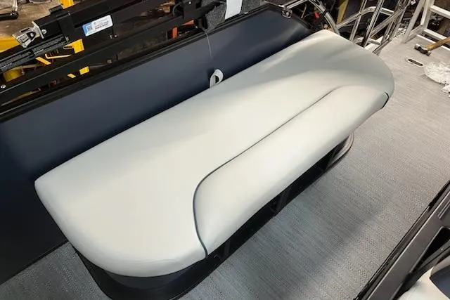 Slide: The Image of 2026 Sweetwater 2286SFL boat interior with sleek, modern seating design. - 21