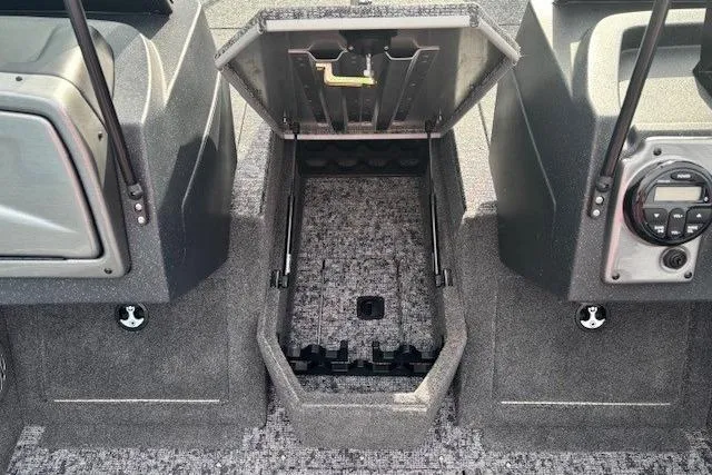 Slide: The Image of 2025 Tracker Pro Guide V-175 WT boat interior with storage compartment. - 11