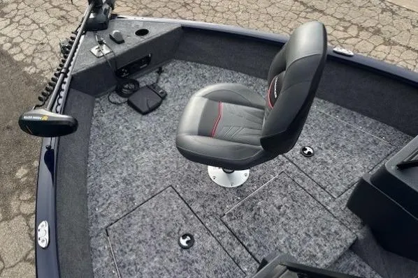 Slide: The Image of Interior of 2025 Tracker Pro Guide V-175 WT with seat and controls. - 6