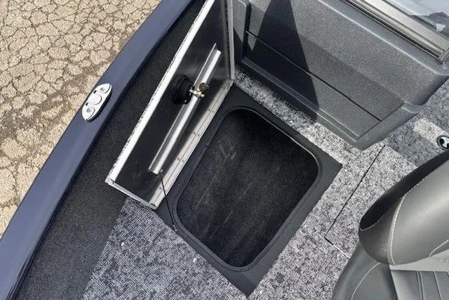 Slide: The Image of Interior of 2025 Tracker Pro Guide V-175 WT with storage compartment. - 9
