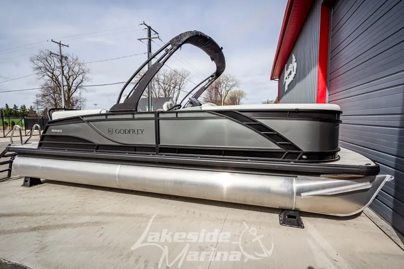 The Image of 2025 Godfrey Monaco 235 SB pontoon boat at Lakeside Marina. - 1