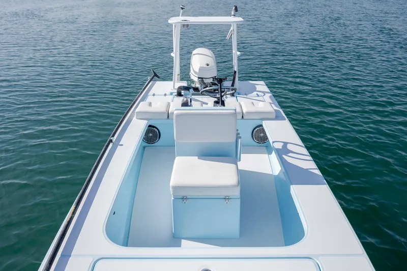 Slide: The Image of 2015 East Cape Fury boat on water, featuring sleek design and comfortable seating. - 17