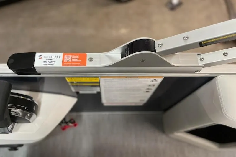 Slide: The Image of 2026 Sweetwater 2286C pontoon boat with Mercury outboard engine on trailer. - 3