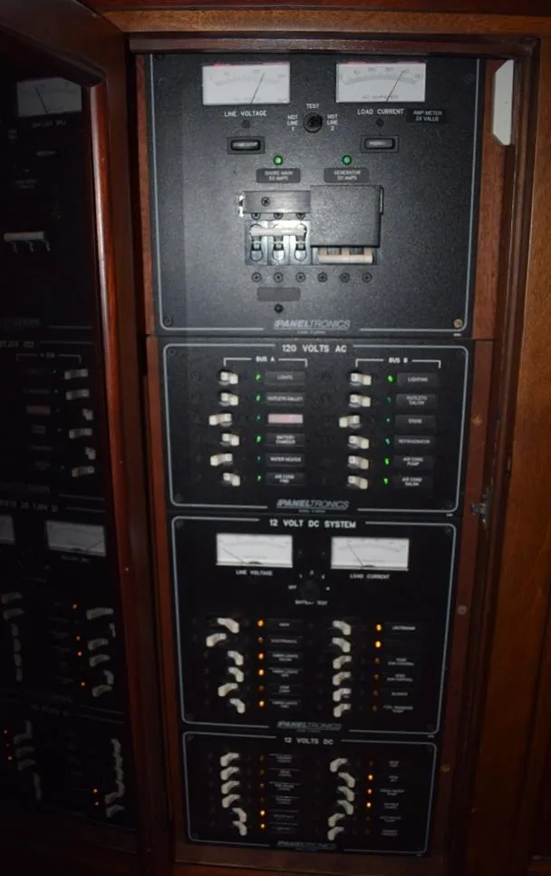 Slide: The Image of Electrical control panel of a 1960 Rybovich Sportfisherman. - 11