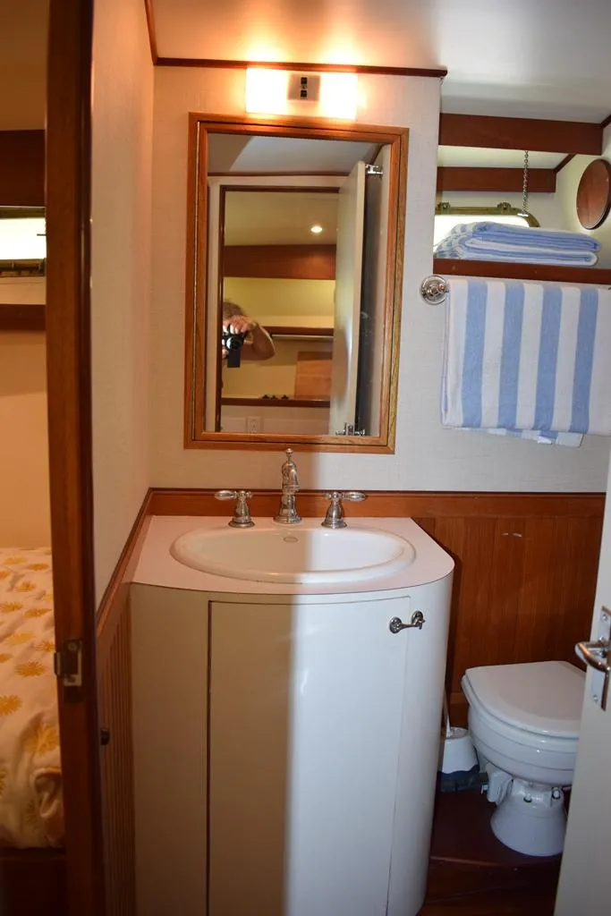 Slide: The Image of Bathroom in 1960 Rybovich Sportfisherman boat. - 19