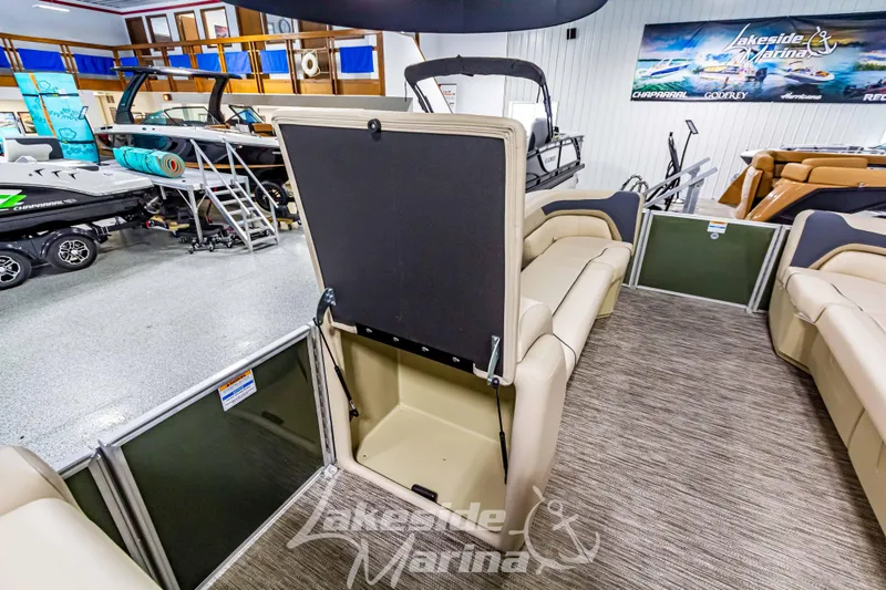 Slide: The Image of 2025 Godfrey Sweetwater 2286 C pontoon boat interior at Lakeside Marina showroom. - 14