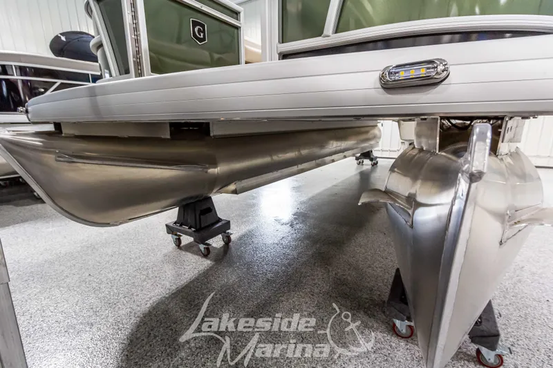Slide: The Image of 2025 Godfrey Sweetwater 2286 C pontoon boat displayed at Lakeside Marina. - 6