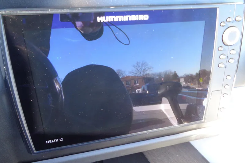 Slide: The Image of Humminbird Helix 12 fishfinder on 2021 Vexus DVX20 boat dashboard. - 42