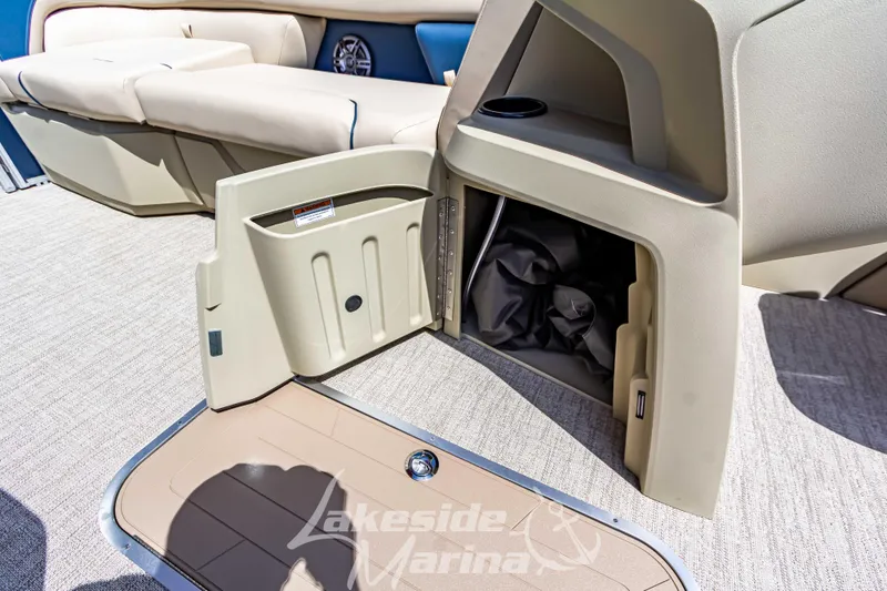 Slide: The Image of 2025 Godfrey Sweetwater 2286 FSX boat interior with open storage compartment. - 14