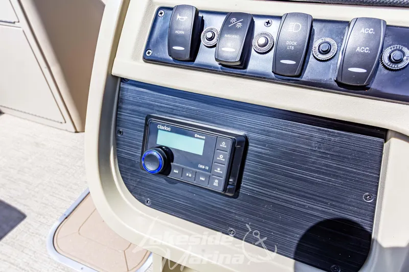 Slide: The Image of Control panel of 2025 Godfrey Sweetwater 2286 FSX with Clarion audio system. - 23