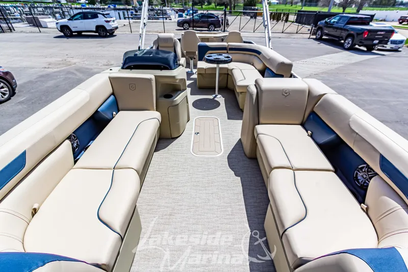Slide: The Image of Interior view of 2025 Godfrey Sweetwater 2286 FSX pontoon boat with spacious seating. - 9
