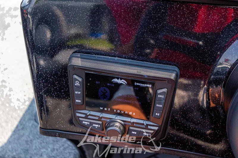 Slide: The Image of Recon 2185 DC 2025 boat dashboard with Wet Sounds audio system. - 20