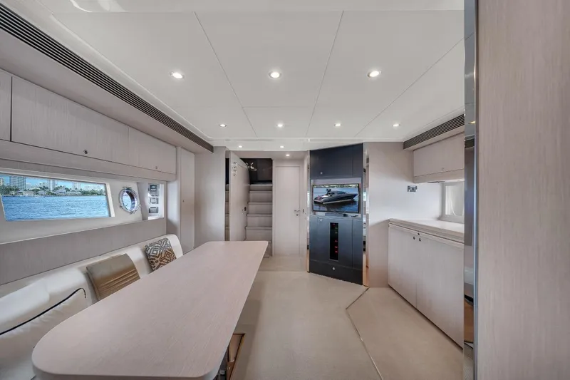 Slide: The Image of Luxurious interior of 2015 Riva 63 yacht with modern design and elegant furnishings. - 48