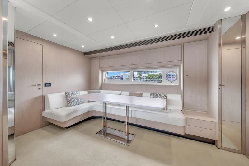 Slide: The Image of Luxurious interior of 2015 Riva 63 yacht with modern seating and sleek design. - 53