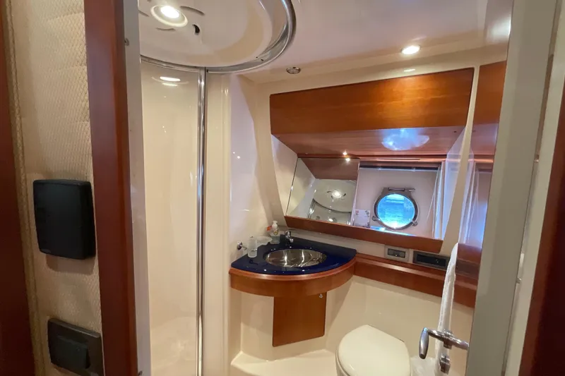 Slide: The Image of Luxurious bathroom interior of 2005 Azimut Fly 50 yacht with modern fixtures. - 27