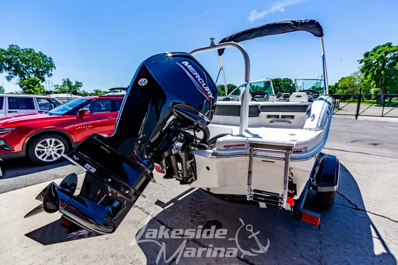 Slide: The Image of 2024 Chaparral 19 SSi OB boat with Mercury outboard engine at Lakeside Marina. - 6