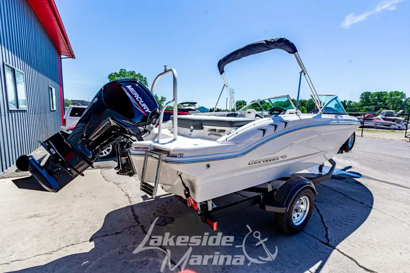 Slide: The Image of 2024 Chaparral 19 SSi OB boat with Mercury outboard motor at Lakeside Marina. - 7