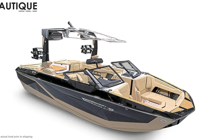 Slide: The Image of 2026 Nautique Super Air Nautique G23 boat with sleek design and luxurious interior. - 5