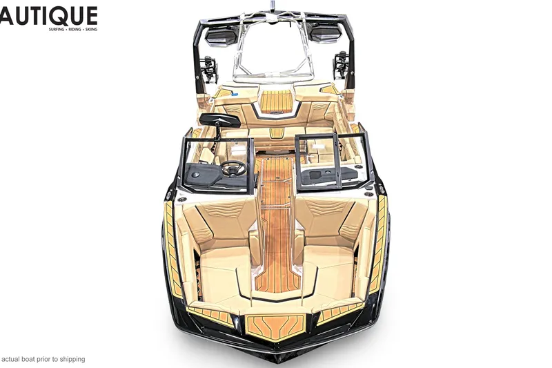 Slide: The Image of 2026 Nautique Super Air Nautique G23 boat interior, featuring luxurious seating and sleek design. - 6