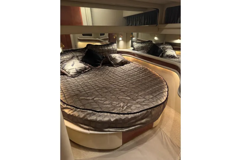 Slide: The Image of Luxurious bedroom interior of 2003 Sea Ray 480 Sedan Bridge yacht. - 23