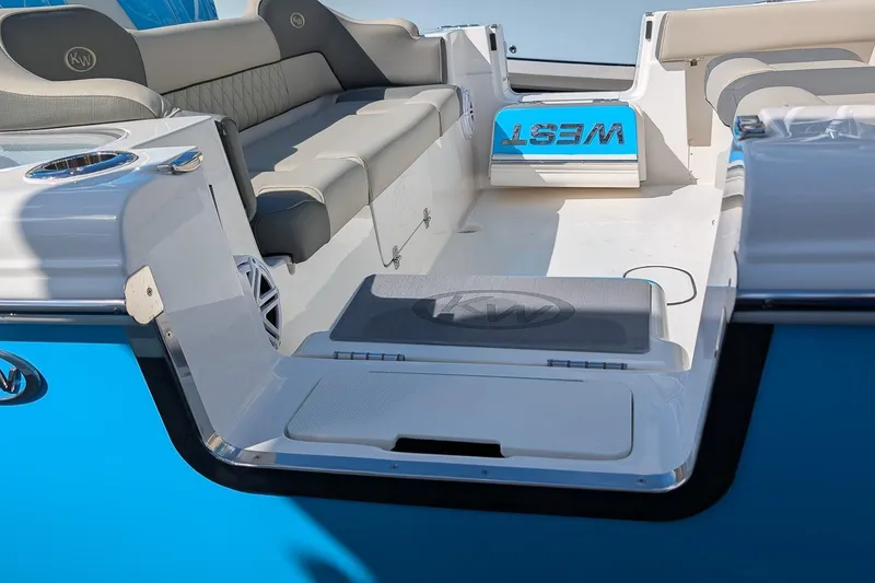 Slide: The Image of 2026 Key West 291 FS boat interior with seating and storage, featuring sleek design and comfort. - 5