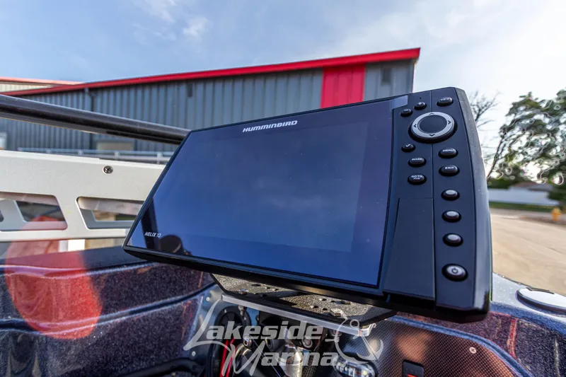 Slide: The Image of 2024 Recon 985 SC boat with Humminbird fish finder at Lakeside Marina. - 31